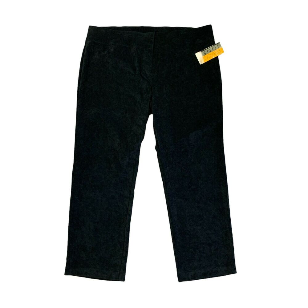 Rebecca Jones Sports Velvet Textured Crop Pants Womens Plus Size 20 Black Fire